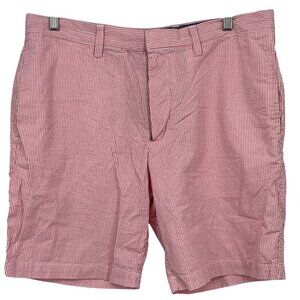 Banana Republic Aiden Club Short 34 Pink White Stripe Cotton Walking Preppy EUC